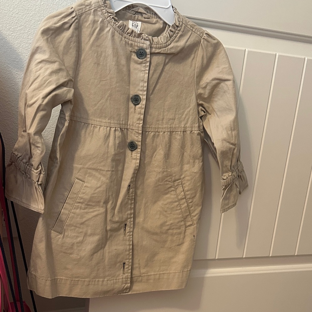 GAP Kids Tan Ruffle Collar Jacket